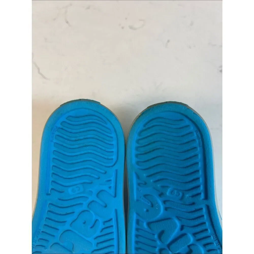 Native Jefferson Sugarlite Glow - Wave Blue / Glow Kids Water Shoes Size 9